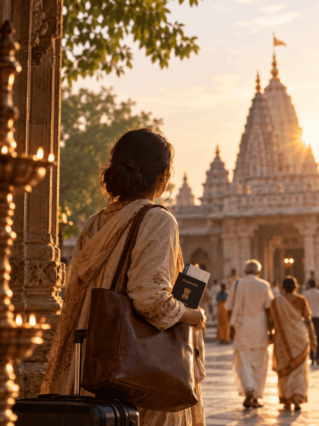 A StayNaut representative helping pilgrims arrive in Kashi